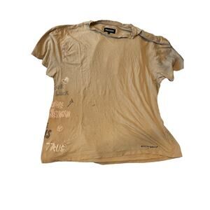 Reason Make Your Own Luck Loose Fit Heavy Beige T-Shirt Mens 3XL